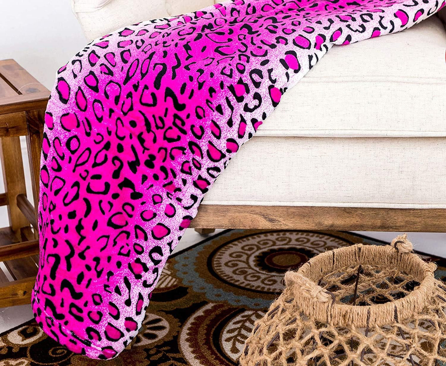Home Must Haves Queen/King Zebra Giraffe Safari Animal Print Toutes saisons Super doux et chaud Couverture de canapé Taille de lit Rose Polyester Rose Léopard Quilts & Quilts Naty Shop