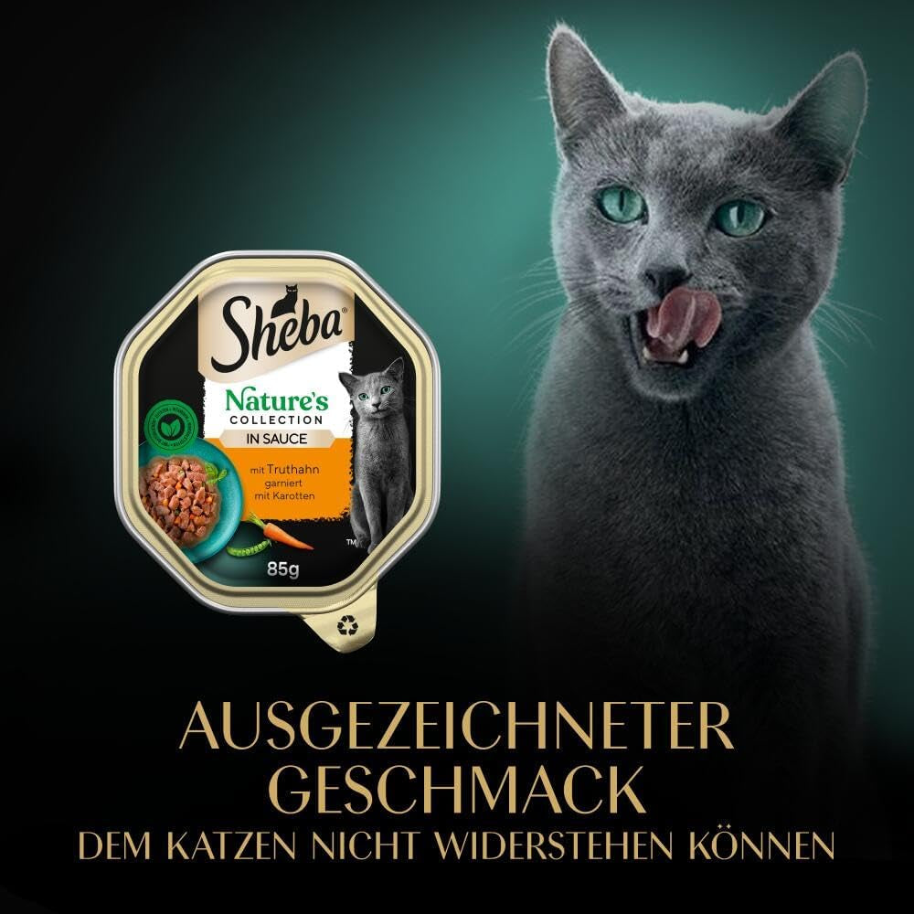 SHEBA Nourriture humide pour chats, Collection Nature's en sauce à la dinde, 2 x 11 x 85 g