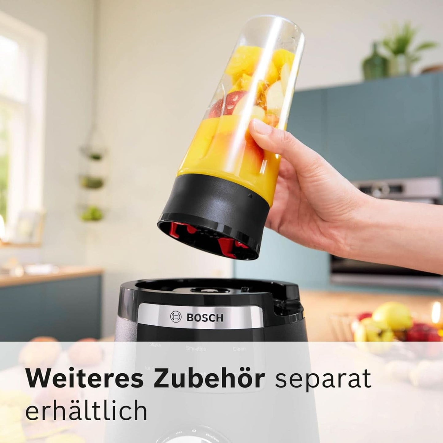 Batteur sur socle à grande vitesse Vitapower Serie 6 MMBD665B1, 45 000 tr/min, 6 programmes Inkl Heiße Suppe & Reinigung, 2 L Mixbehälter, Stopfer, Spülmaschinenfeste Teile, Made in Europe, 1800W, Schwarz Kitchen Naty Shop
