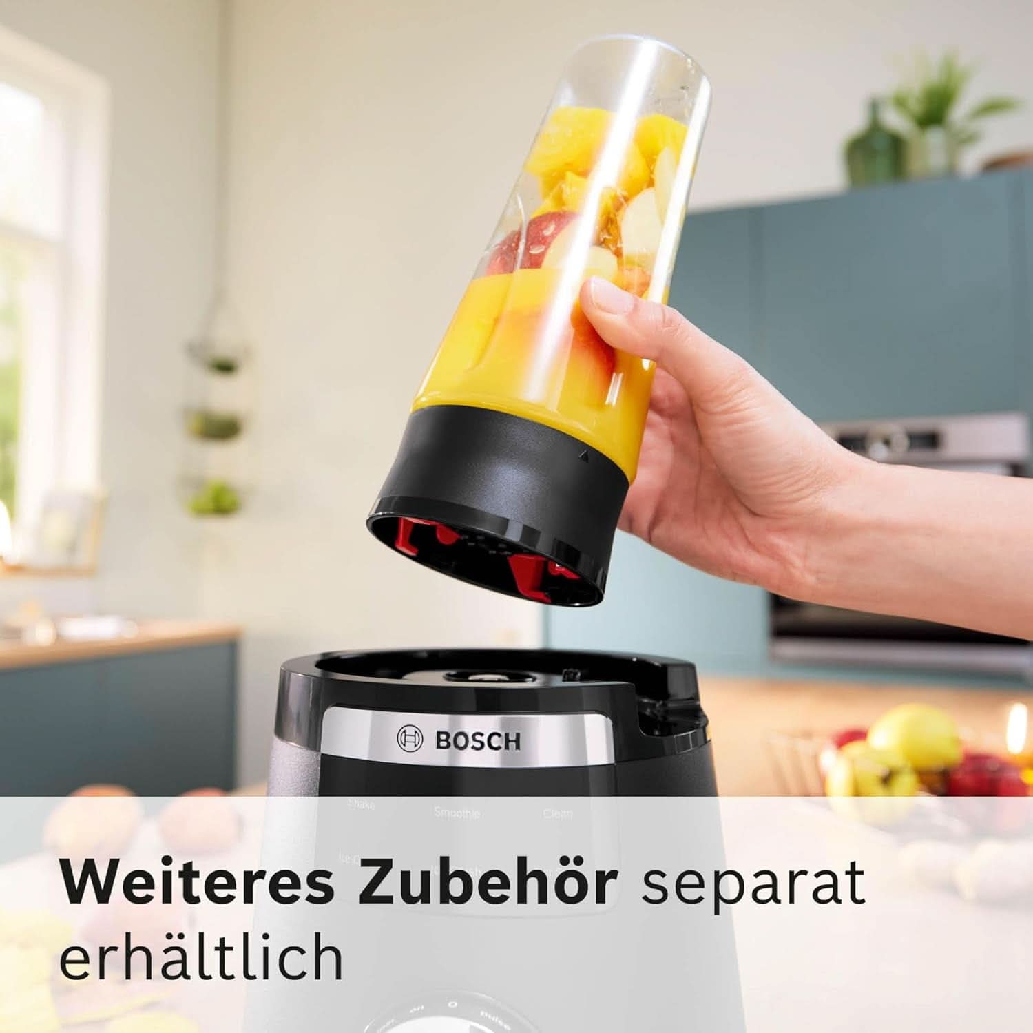 Batteur sur socle à grande vitesse Vitapower Serie 6 MMBD665B1, 45 000 tr/min, 6 programmes Inkl Heiße Suppe & Reinigung, 2 L Mixbehälter, Stopfer, Spülmaschinenfeste Teile, Made in Europe, 1800W, Schwarz Kitchen Naty Shop