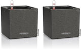 Cube à herbes de haute qualité LECHUZA CANTO Stone 14 avec système d'arrosage en bâton, gris pierre