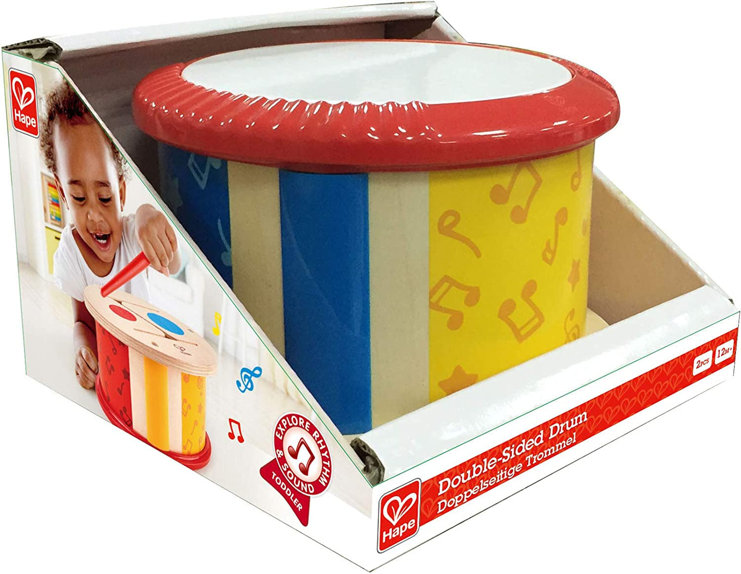 Tambour en bois double face Hape | jouet musical pour petits enfants Jucarii Bebe Naty Shop