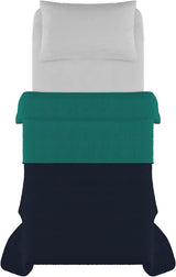 Linge de lit italien Estivo lit simple, linge, Aqua, 170 X 270 Cm Couettes et couettes Naty Shop