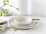 CreaTable, 33065, Service de table 12 pièces série Uno jaune-blanc, service d'assiettes en porcelaine, passe au lave-vaisselle et au micro-ondes, fabriqué au Portugal