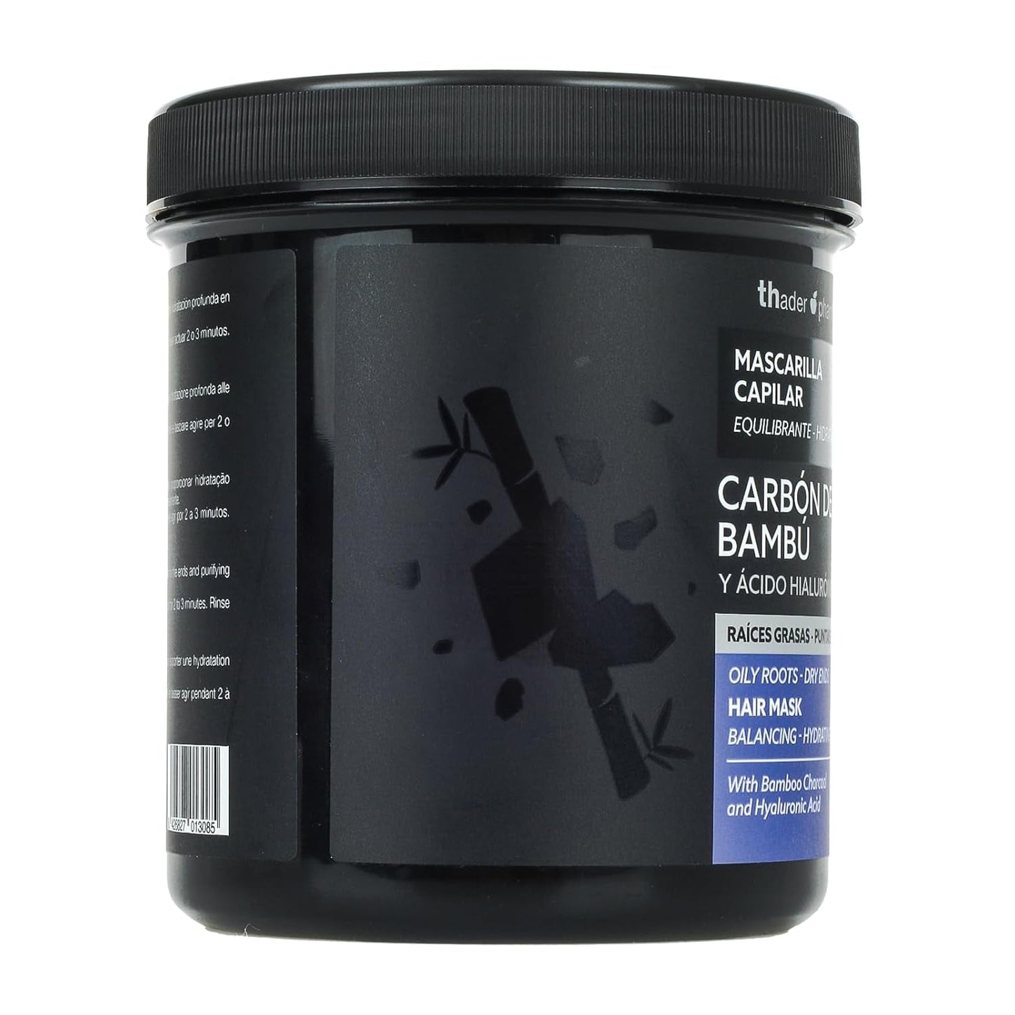 Thader Pharma Masque Capillaire Équilibrant au Charbon de Bambou et Acide Hyaluronique - Idéal pour racines grasses et pointes sèches, 700 ml Naty Shop Hair Mask