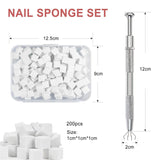 Qufiiry 200 pièces Nail Art Schwämme Mit Metallgreifer, Nagelkunst Schwammpinsel, Maniküre Zubehör Für Nägel, Um Eine Varavländ von Gradient Nail Art Patterns to Create (Blanc)