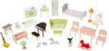 Amazon Basics Maison de poupée en bois à 4 niveaux et accessoires de meubles pour poupées de 12" Naty Shop Dollhouses