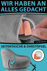 FLOWZOOM AIR Oreiller Cervical Gonflable avec Capuche - Oreiller Cervical Avion - Oreiller de Voyage - Oreiller Cervical Gonflable Rapide - Oreiller Avion - Oreiller de Voyage - Oreiller Cervical pour Adultes (Gris) Oreillers Cervicaux Orthopédiques Naty Shop