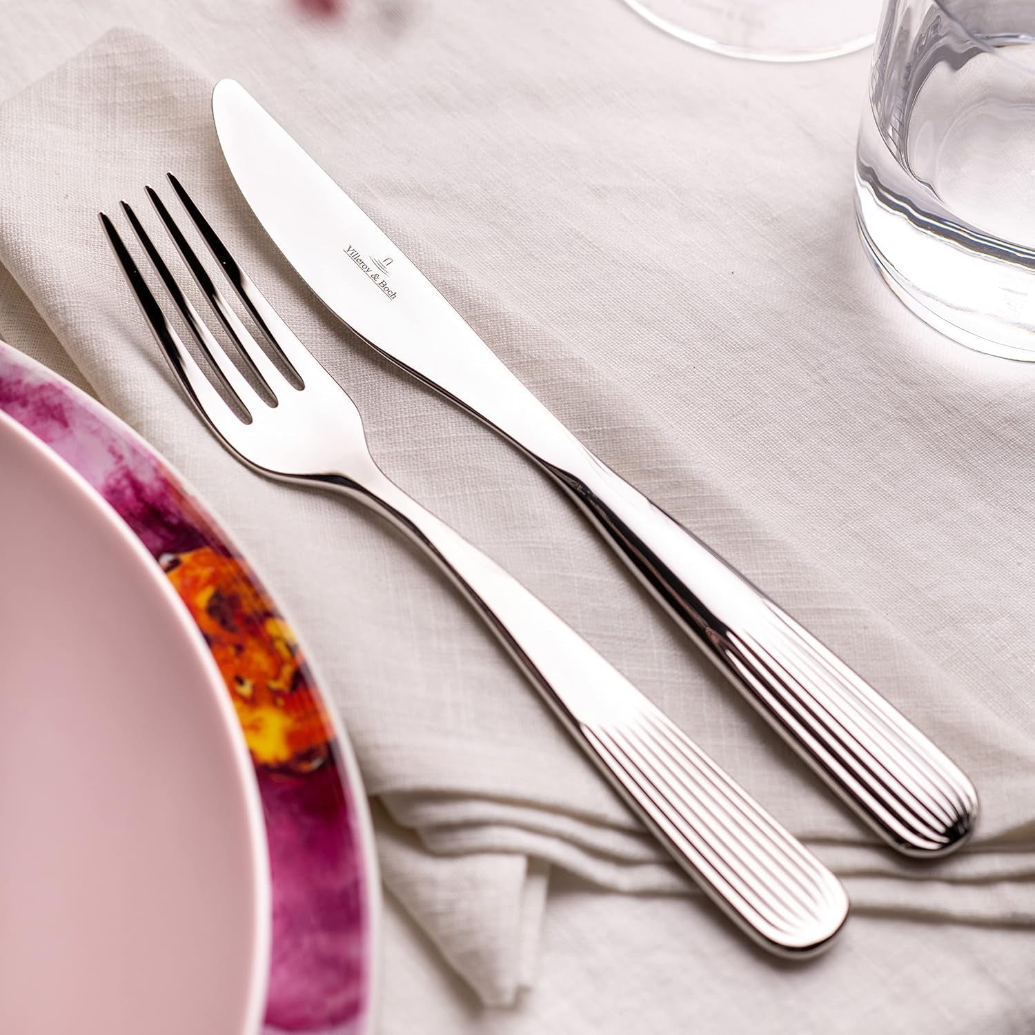 Villeroy & Boch - Ménagère Rose Garden 24 pièces, acier inoxydable Cuisine Naty Shop