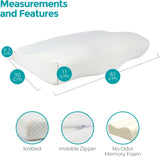 Edihome Oreiller de soutien cervical pour soulager les douleurs cervicales, 50 x 30 x 10 cm, oreiller orthopédique en mousse à mémoire de forme, housse ergonomique double en coton, hypoallergénique