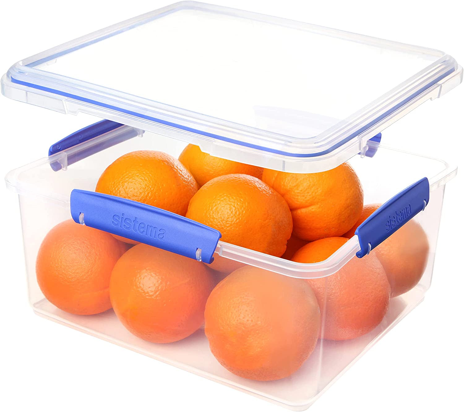 KLIP IT System Bocal de Conservation Alimentaire 5 litres Pot de Conservation Empilable Anti-Fuite avec Couvercle Réfrigérateur/Congélateur Convient sans BPA Plastique Clips Bleus 1 Pièce (Paquet de 2) Boîtes de Conservation Alimentaire Naty Shop