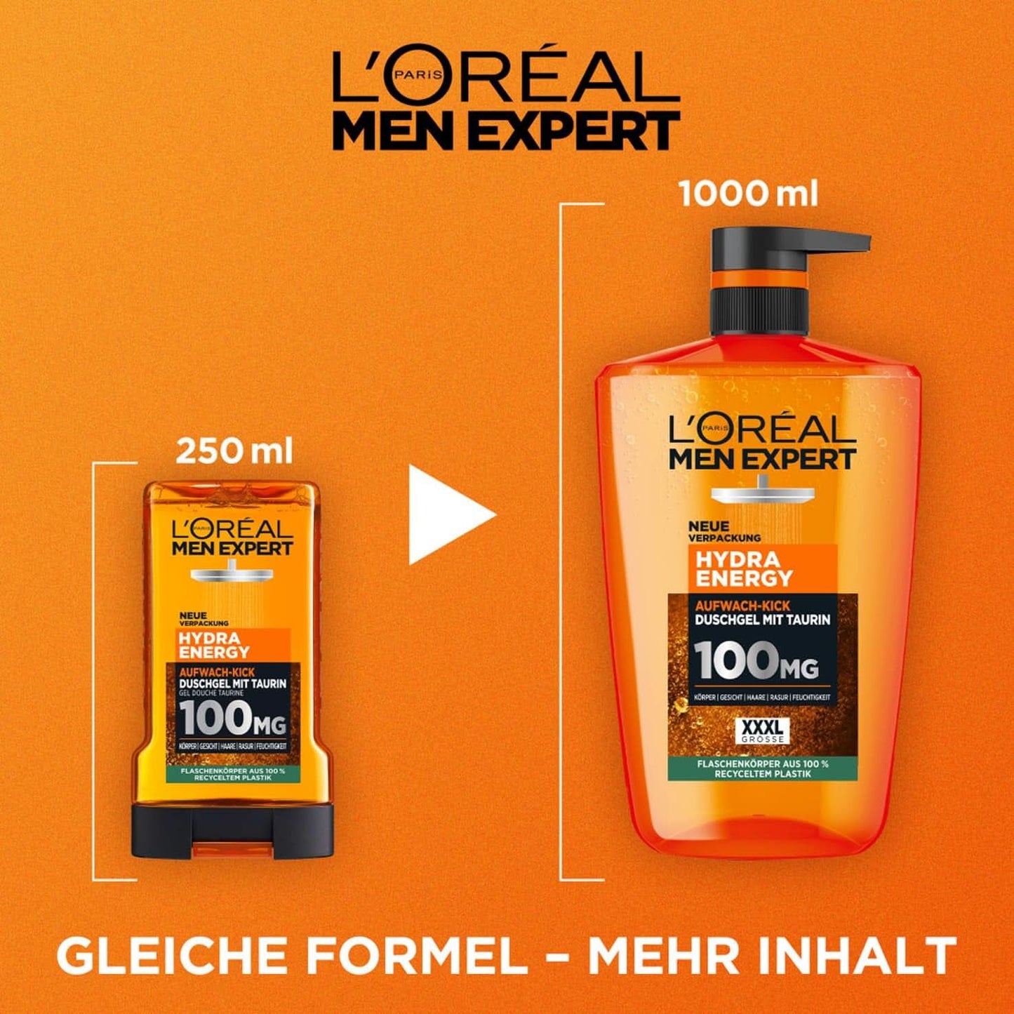 L'Oréal Men Expert XXXL Gel douche et shampoing pour homme, 1 litre Naty Shop