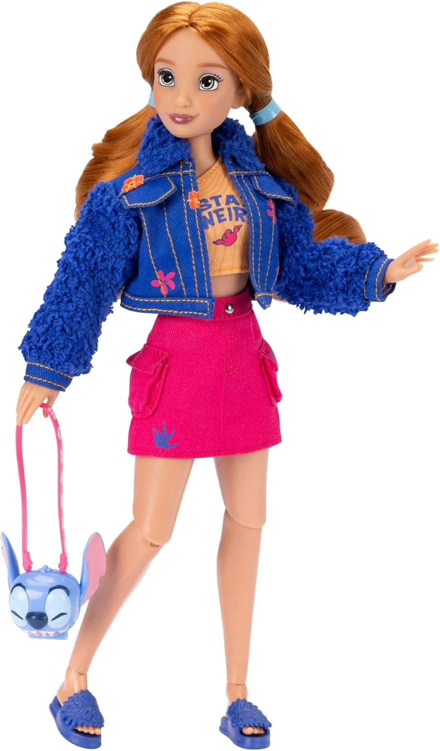 Poupées mannequins Disney ILY 4EVER Stitch aux cheveux rouges, mesurant 29 cm, avec 13 points d'articulation, deux tenues complètes mix and match et une bague Mickey scintillante pour vous !