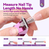 Saviland Coupe-Ongles Manucure avec 15 Aimants, Coupe-Ongles en Gel Coupe-Ongles Manucure pour Ongles Artificiels Ongles en Gel Ongles Acryliques Faux Ongles (Rouge Rouge)