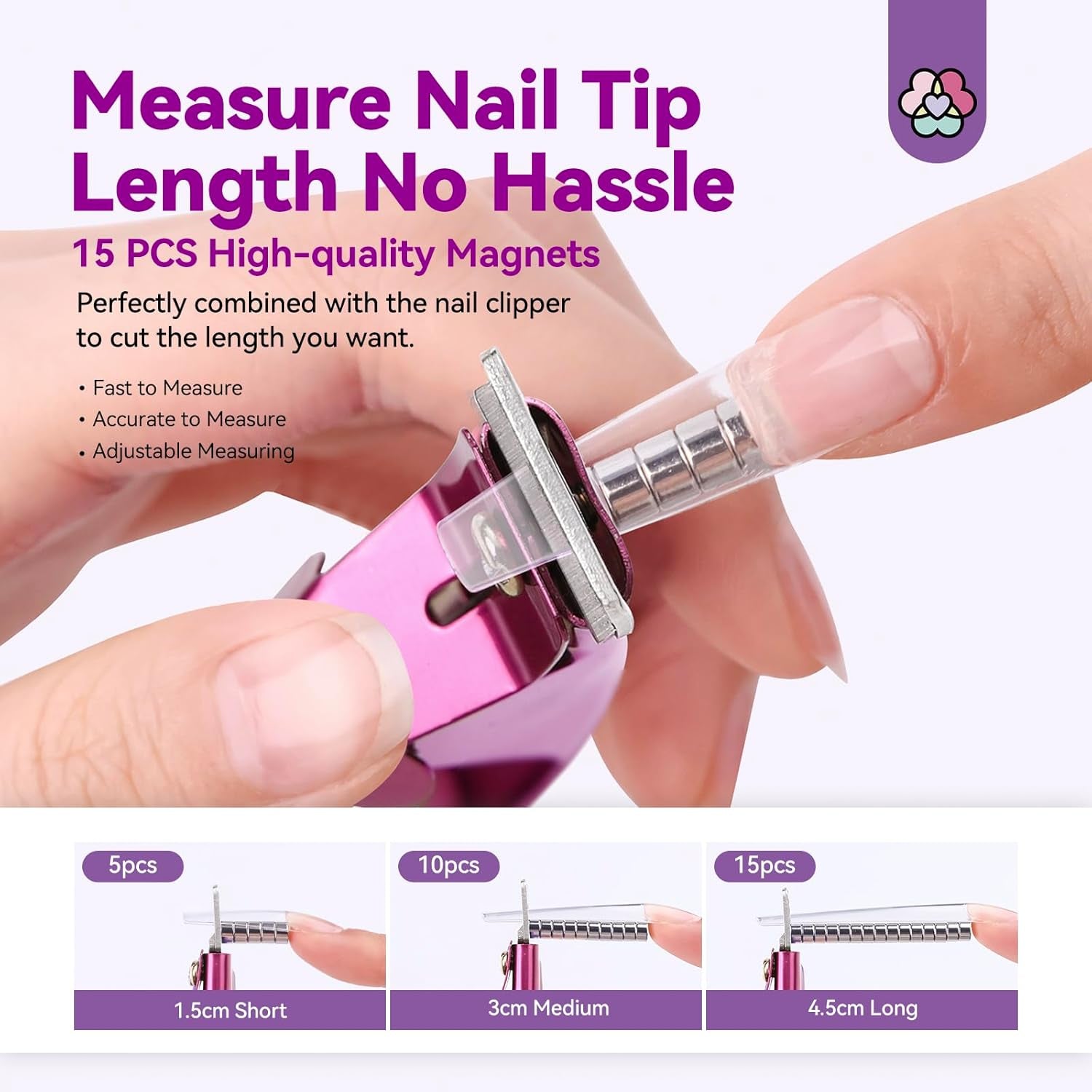 Saviland Coupe-Ongles Manucure avec 15 Aimants, Coupe-Ongles en Gel Coupe-Ongles Manucure pour Ongles Artificiels Ongles en Gel Ongles Acryliques Faux Ongles (Rouge Rouge)
