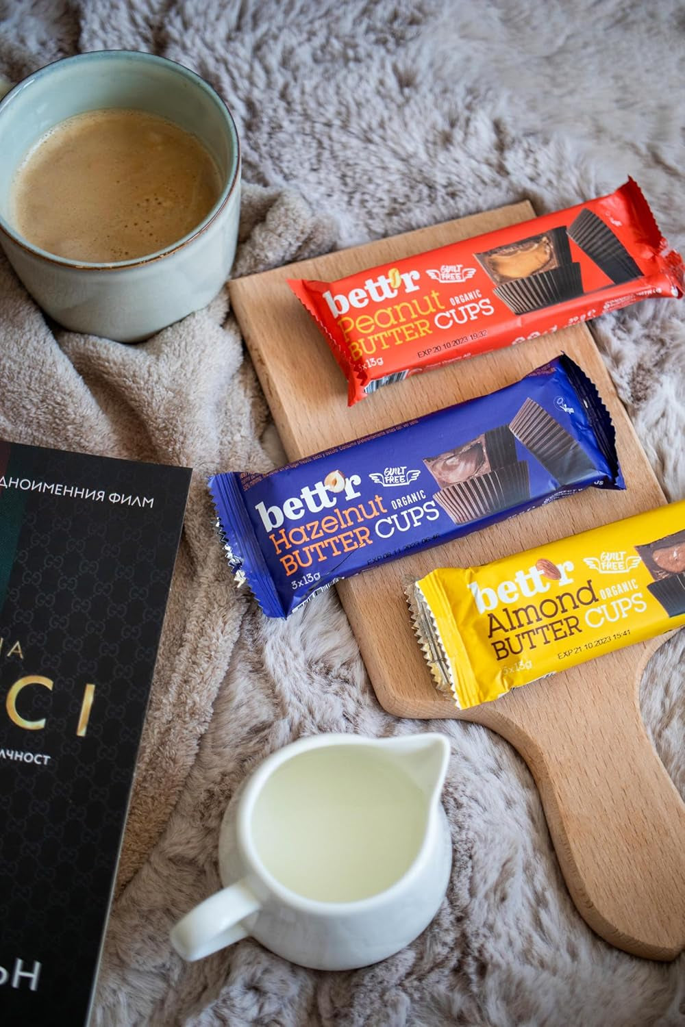 Boutons d'or aux noisettes biologiques sans culpabilité Bett'r. 100% végétalien, sans gluten et sans lactose - 12 x 39 g