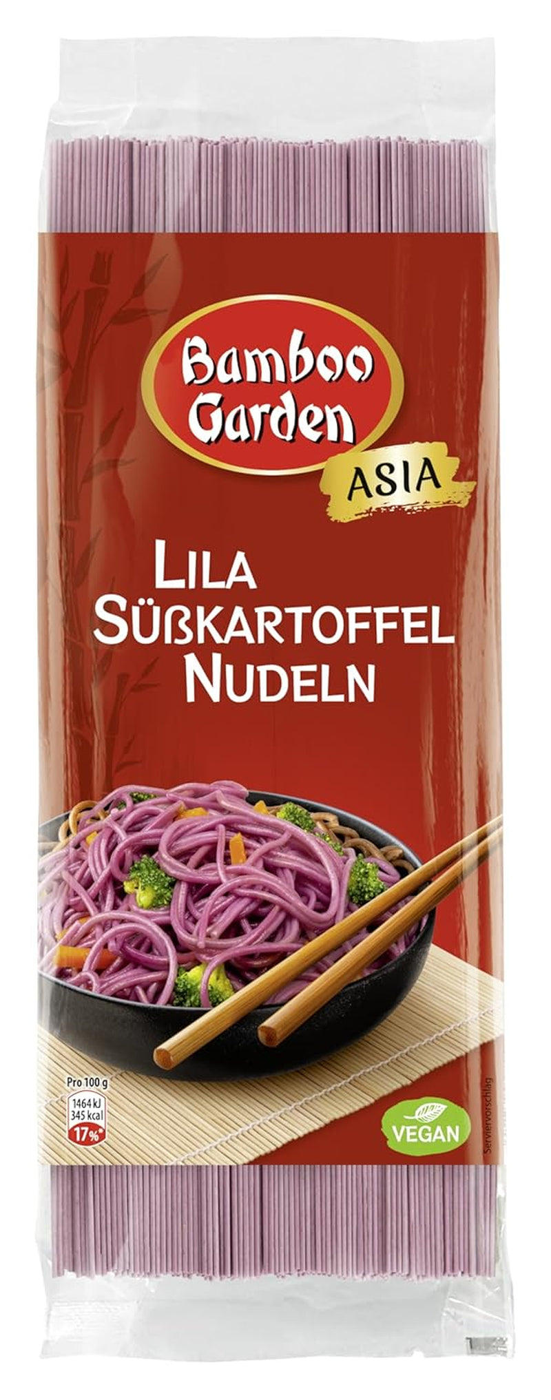 Bamboo Garden - Nouilles violettes à la patate douce | Nouilles fines au léger goût de noisette | Idéal pour les bols et les salades | Rapide à préparer Sachet de 250 g