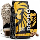Doppio Crème & Saveur 1KG | Café en grains 80% Arabica et 20% Robusta | avec des notes de cacao, de noix et de caramel | Torréfaction fraîche et moyenne, faible acidité | pour expresso | Café Orque Bleu