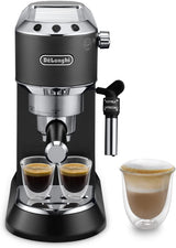 De'Longhi Dedica Style EC 685.B – Machine à expresso avec porte-filtre, machine à expresso avec mousseur à lait professionnel, seulement 15 cm de large, pour café moulu ou capsules ESE, réservoir d'eau 1 l, noir