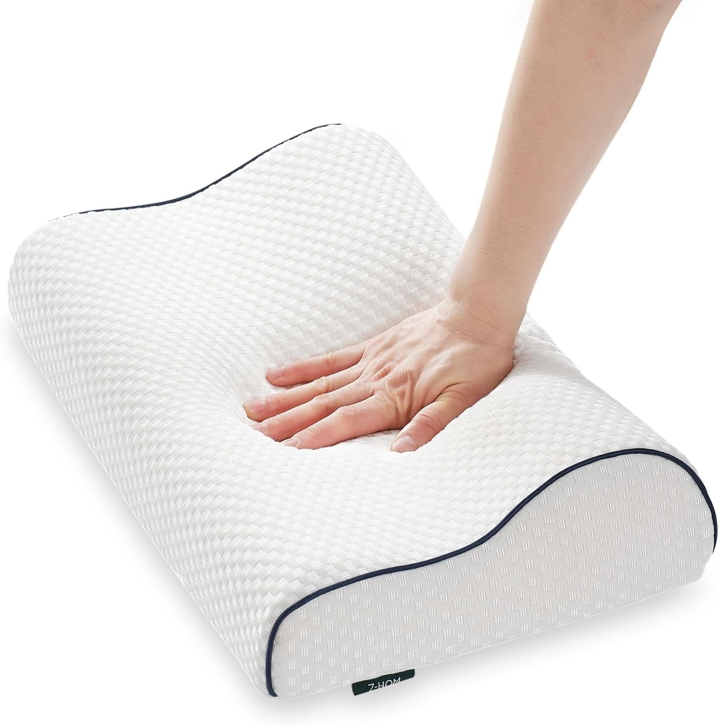 Oreiller de soutien cervical Z-Hom, oreiller en mousse à mémoire de forme, oreiller pour dormeur latéral, oreiller ergonomique, oreiller anti-ronflement, oreiller de couchage orthopédique, housse amovible (49 X 30 X 7/10 cm) Oreillers orthopédiques cervicaux Naty Shop