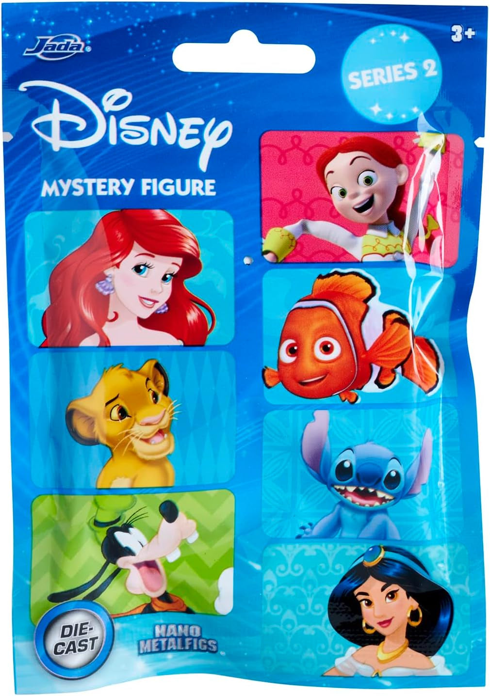 Figurine Disney Jada Toys (1 figurine mystère dans un pack aveugle) - 1 figurine surprise à collectionner parmi 12 figurines Disney, figurine en nano métal (4 cm) pour les enfants et les fans à partir de 3 ans, série 2, figurines noires Naty Shop