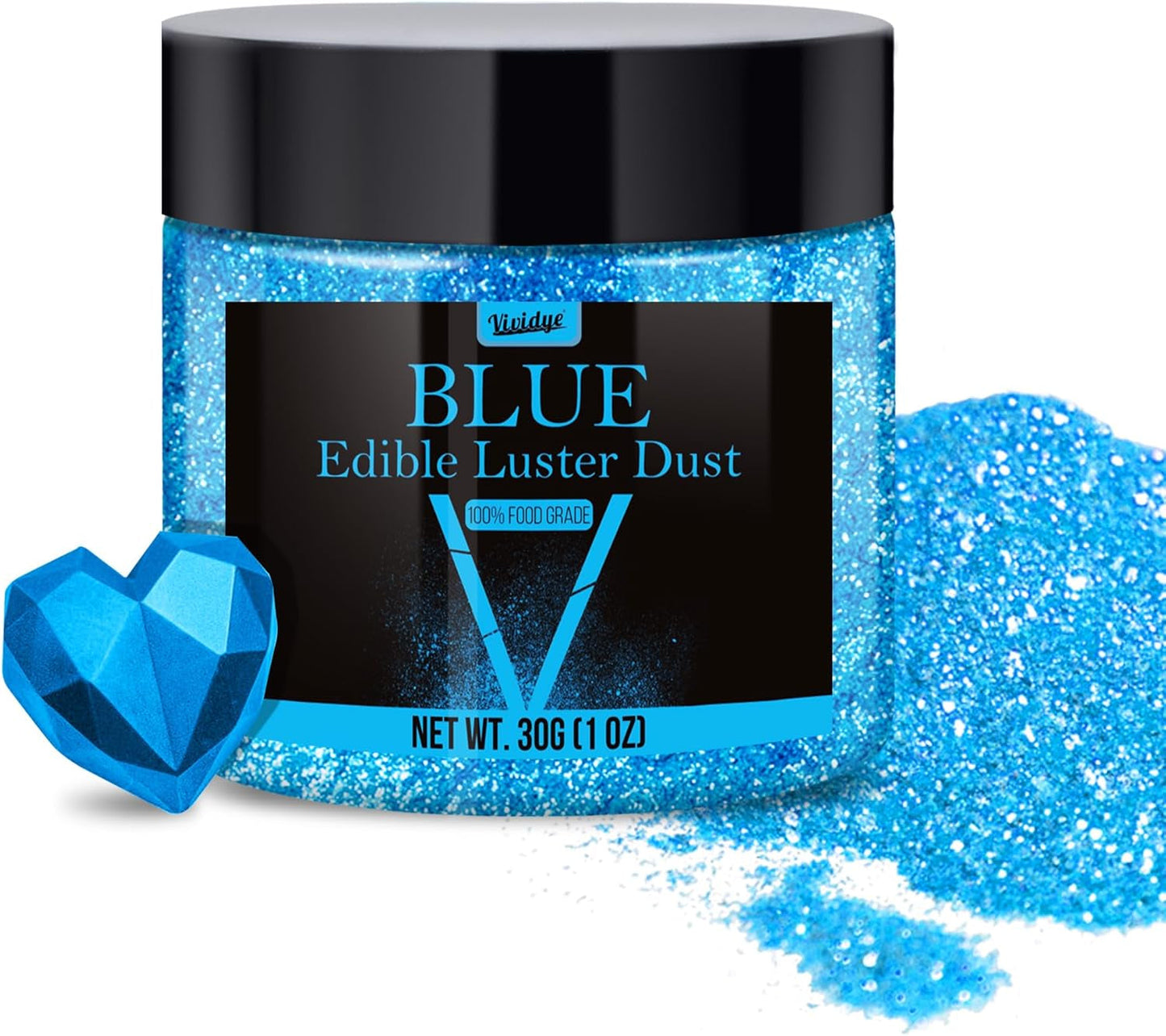 Paillettes comestibles – 4 couleurs de poudre de paillettes comestibles, poudre de paillettes pour boissons, aliments, gâteaux – poudre colorante alimentaire métallique comestible pour la pâtisserie, cocktails – 5 g/bouteille