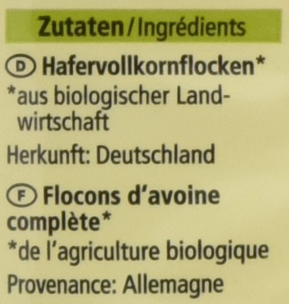 Gruau bio, petits flocons, 500g (1 paquet)