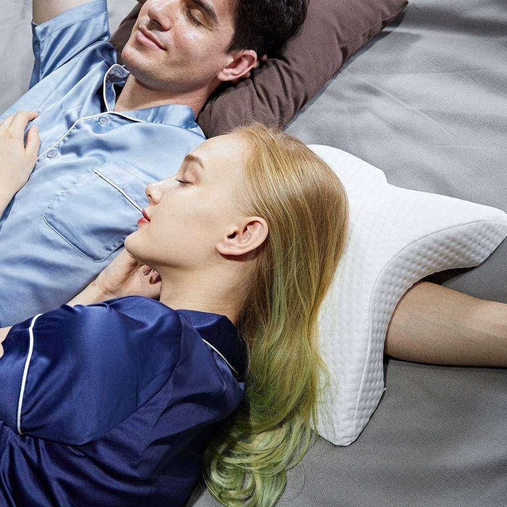 Oreiller de couchage latéral pour couple, bras relaxant, oreiller incurvé en mousse à mémoire de forme, oreiller de voyage en forme de U, oreiller en soie glacée à zéro pression, retour lent pour les couples, oreillers orthopédiques cervicaux Naty Shop