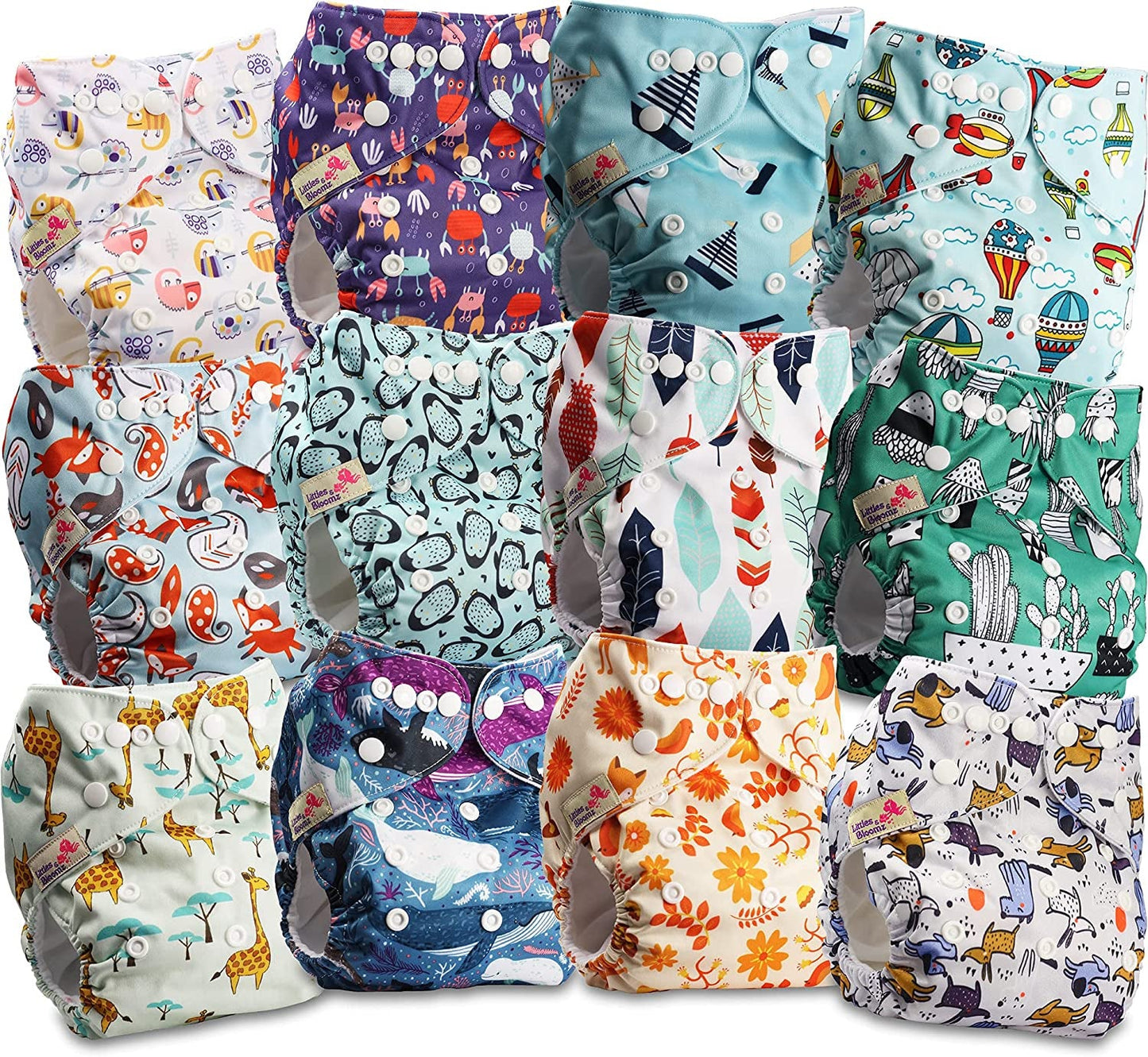 Littles and Bloomz FLP2-0406 Couche réutilisable à clip standard, 4 couches
