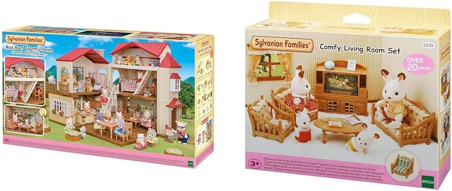5716 Maison de ville avec grenier - Maison de poupée et salon de maison de campagne L5339 - Meubles de maison de poupée, 30 x 50 cm, 1 pièce (1 paquet), en plastique