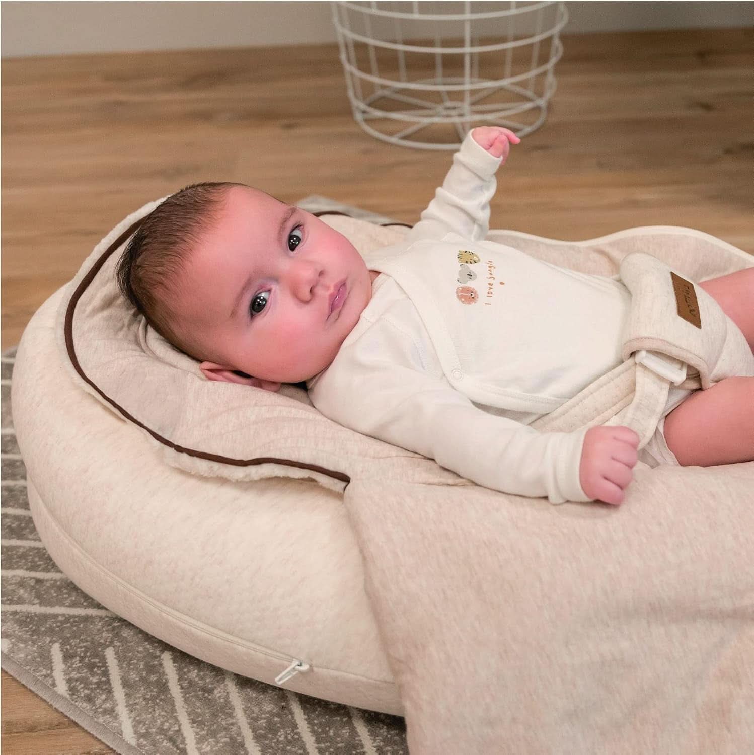 Coussin d'allaitement multifonction 4 en 1, Soft Nova, beige, oreiller simple : 202 cm, fauteuil, 40 X 75 X 22 cm Accessoires Alimentation et Allaitement Bebe Naty Shop