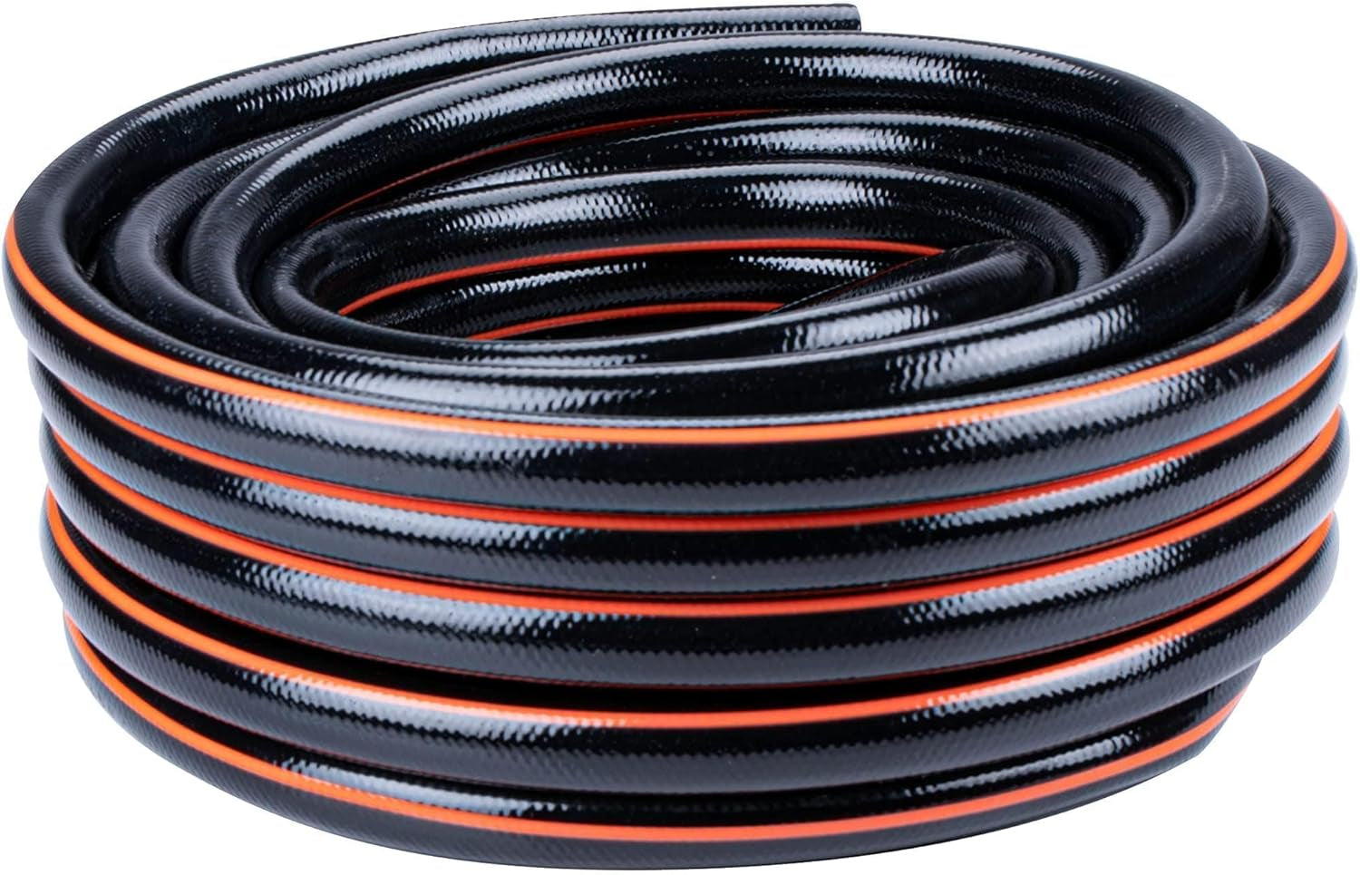 Tuyau d'arrosage BLACK+DECKER 15 mètres - Ø19MM - PVC résistant - Arrosage du jardin, lavage de la voiture, remplissage de la piscine - Compatible avec tout robinet standard - Noir/Orange