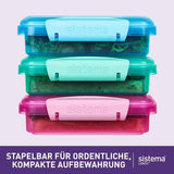 Système de boîte à sandwich pour boîte à lunch | 450 ml | boîte à lunch empilable et hermétique avec couvercle | pour enfants et adultes | sans BPA | couleurs mélangées | 3 boîtes de conservation alimentaire Naty Shop