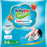 Couches Sensitive Swim Pants, pour mer et piscine, taille 5-6 (plus de 14 kg), 84 pièces