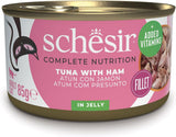Thon au jambon en gelée, nourriture humide pour chats, en conserve, 100% naturelle, avec vitamines ajoutées, 12 x 85g