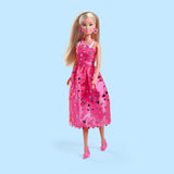Simba Steffi Love Pink Love – Ankleidepuppe im pinken Glitzerkleid, inkl. Porte-clés en forme de petit format, 29 cm de large, poupée mode pour jeux de rôle créatifs, pour enfants à partir de 3 ans