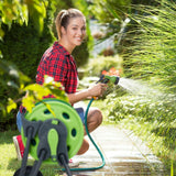 Relaxdays Dévidoir Dévidoir 45m 1/2" Dévidoir Jardin 82,5 x 43 x 34 cm Gris-Vert