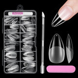 Full Cover Short Nails 120 pièces 12 tailles pointes d'ongles courtes pour ongles en gel colle sur ongles artificiels colle sur ensemble de lime à ongles polisseuse à ongles repousse-cuticules