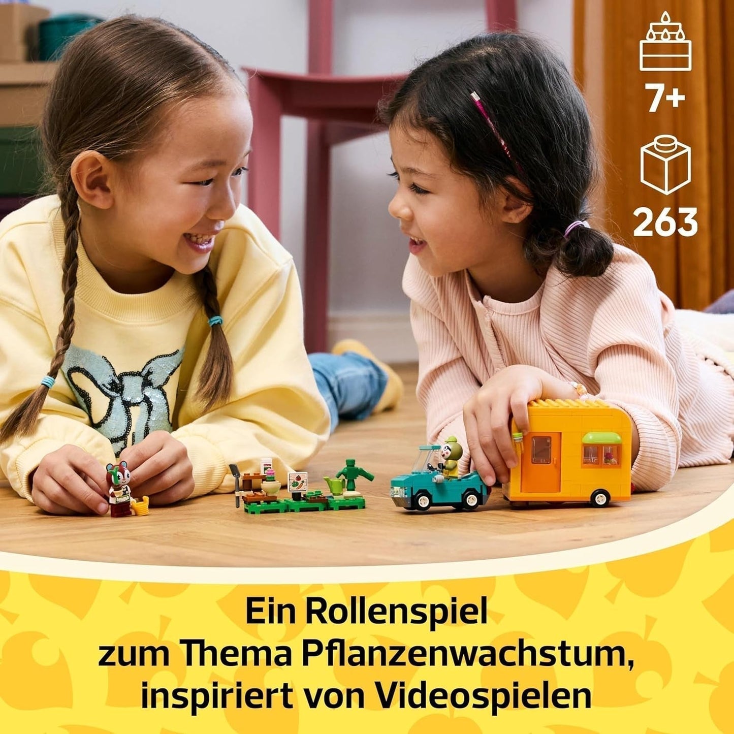 LEGO Animal Crossing La caravane et le jardin de Gerd - Jeu de rôle - Voiture pour enfants de 7 ans - Cadeau pour filles et garçons - Jeu vidéo avec figurines d'animaux 77054 Besuche den LEGO-Store