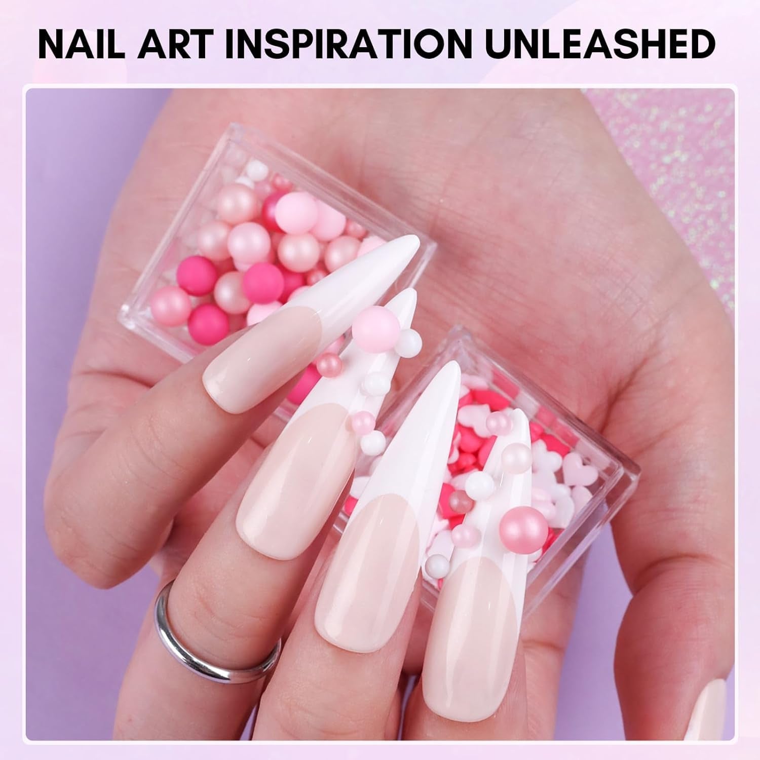 Makartt Gel adhésif pour strass – 15 ml de colle UV pour ongles avec breloques roses en forme de cœur, bijoux et accessoires de design d'ongles pour manucure à domicile, cadeau de Saint-Valentin