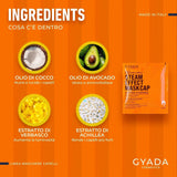 GYADA COSMETICS, masque capillaire en matière légère et revitalisante, donne brillance et douceur, effet nourrissant et réparateur, avec capuchon thermique, à base d'huile de coco et d'avocat, 60 ml Masque capillaire Naty Shop