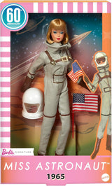 Mattel Barbie Miss Astronaut Poupée de collection avec costume argenté, bottes spatiales et accessoire de casque, reproduction vintage de l'original de 1965, JBJ48 Naty Shop Dolls Titre par défaut