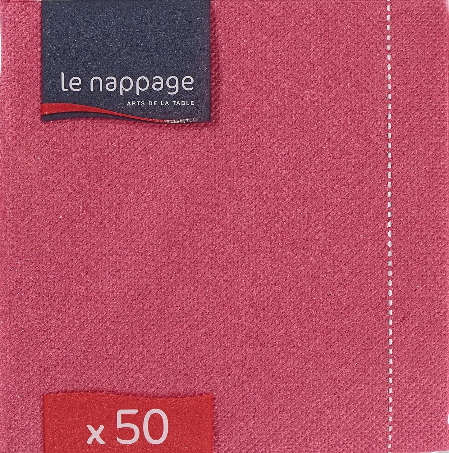 - Serviettes en papier Tex Touch - Coloris rose - Serviettes certifiées Fsc® - Recyclables et biodégradables - Paquet de 50 serviettes roses format 24 X 24 Cm