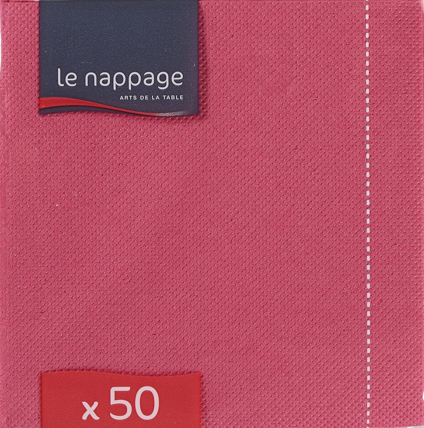 - Serviettes en papier Tex Touch - Coloris rose - Serviettes certifiées Fsc® - Recyclables et biodégradables - Paquet de 50 serviettes roses format 24 X 24 Cm