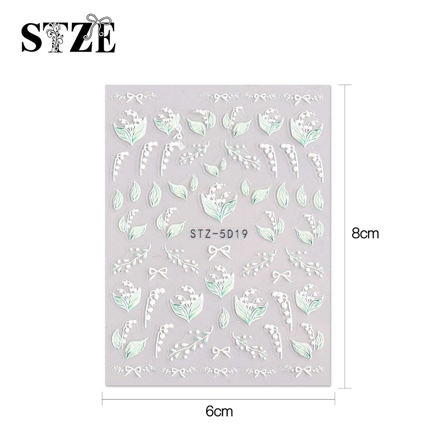 JMEOWIO Autocollants de manucure 3D pour ongles, fleurs, autocollants pour nail art, autocollants auto-adhésifs, bandes stéréoscopiques 5D, décoration de fleurs d'été, design de manucure, 4 feuilles