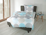 Linge de lit Bierbaum, maco-satin, conçu en Allemagne, modèle 6383 turquoise 02, 155X220 Cm + 80X80 Cm, taille confort Lits et Couvertures Besuche den Bierbaum-Store