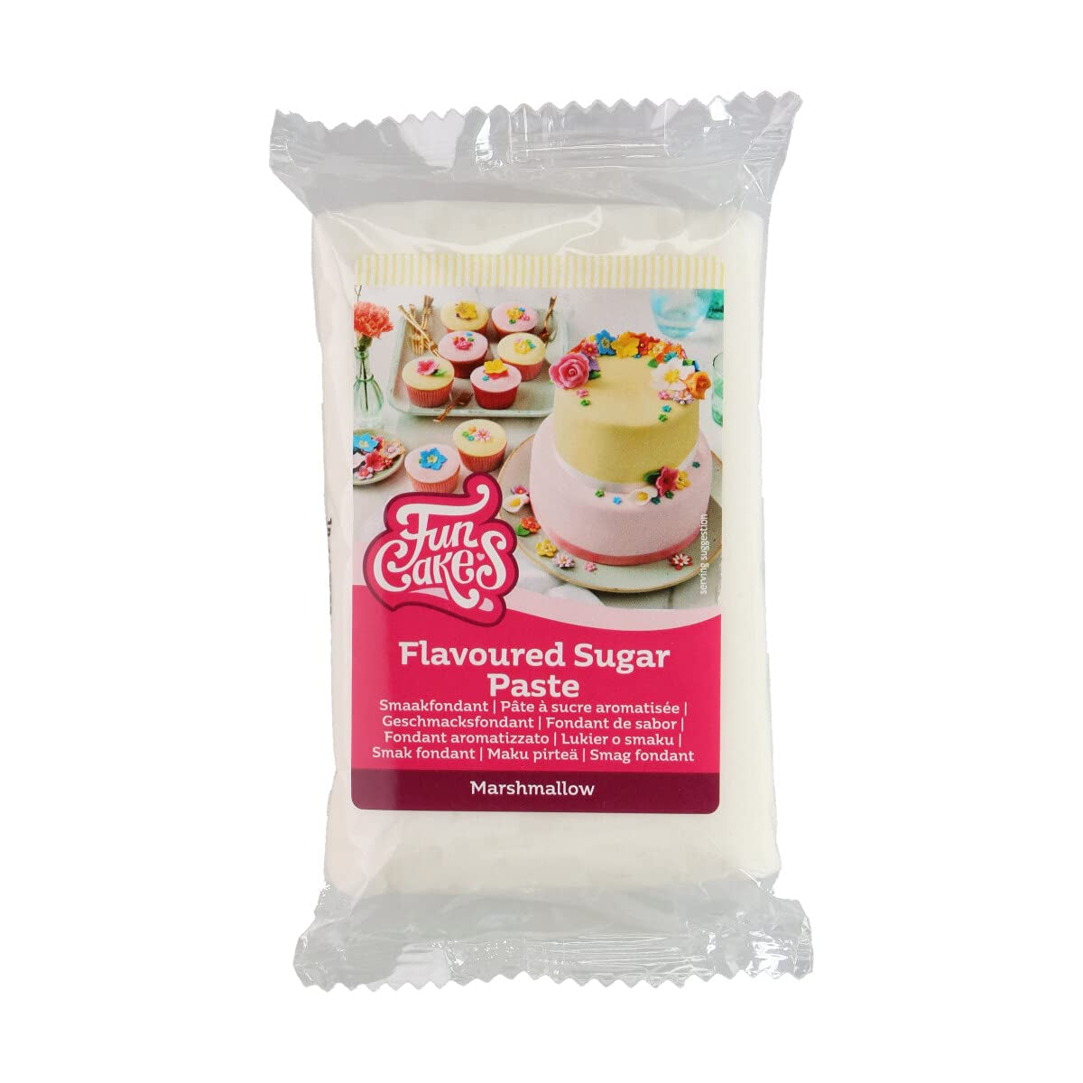 Fondant Funcakes aromatisé à la meringue : Facile à utiliser, onctueux, flexible, doux et malléable, parfait pour la décoration de gâteaux, casher et sans gluten. 1kg