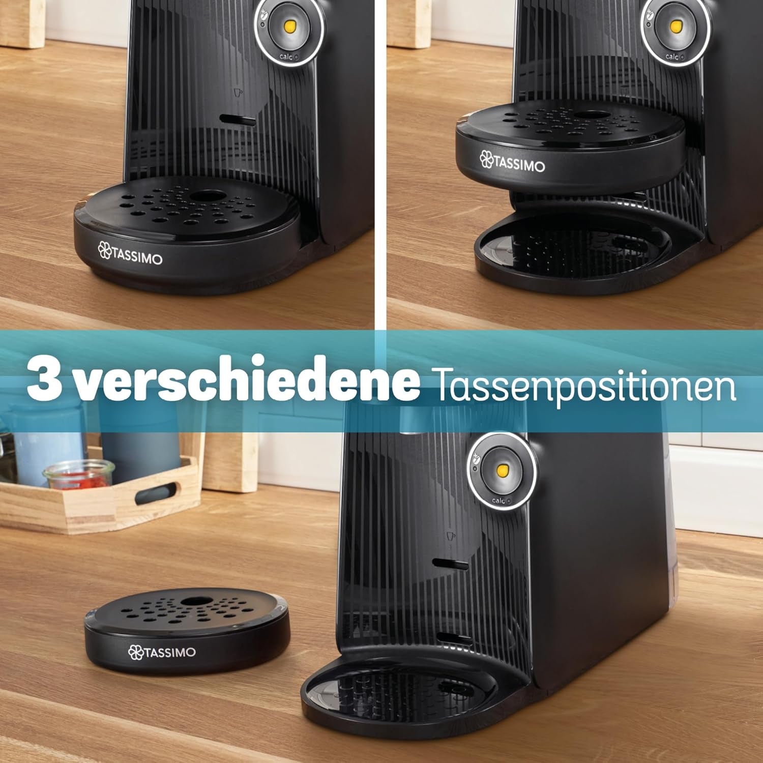 Machine à expresso à capsules Bosch Tassimo finesse TAS162E, 70 boissons, café plus intense sur simple pression d'un bouton, arrêt automatique, durable, dosage parfait, 1400 W, noir/noir