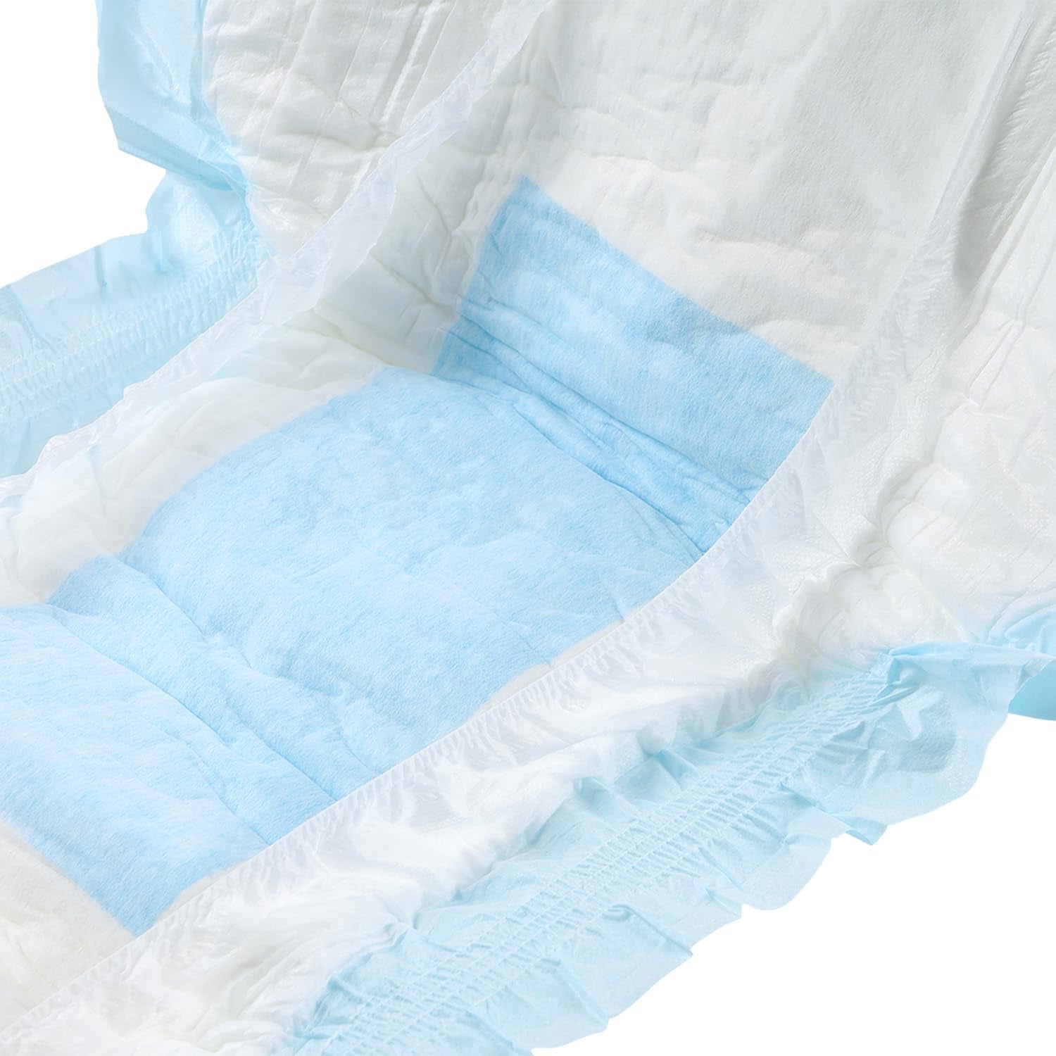 CutiePlusU Lot de 10 couches jetables pour incontinence avec boucles pour femme et homme, absorption maximale pendant la nuit – Bleu (grande taille 94-119 cm)