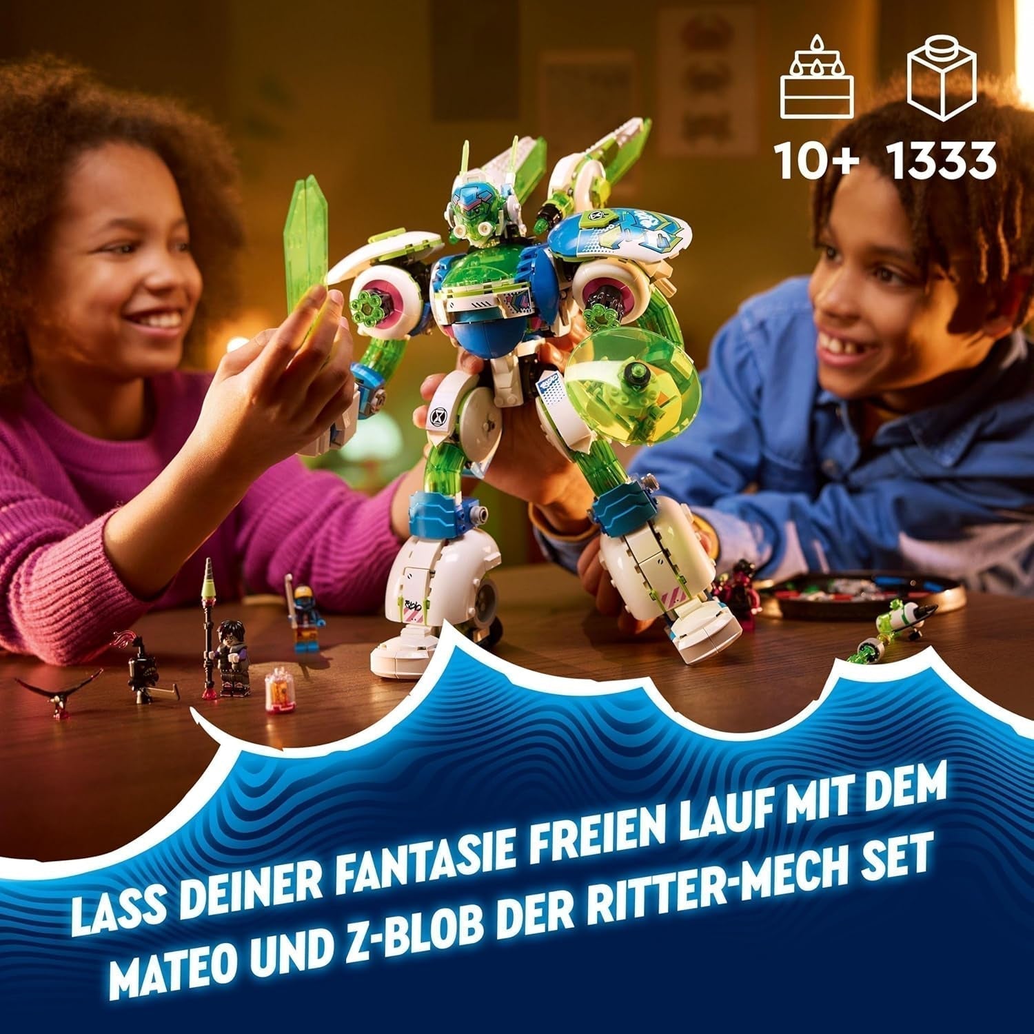 LEGO Dreamzzz 3-en-1 Mateo et Z-Blob The Knight Mech Blocs de construction Ensemble de jeu pour garçons et filles de 10 ans Cadeau pour enfants Ensemble fantastique Jouet d'aventure robot à 3 voies 71485 Jeux de construction Beuche den LEGO-Store